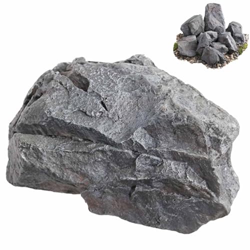 Faux Rock Cover, Artificial Landscape Boulder for Outdoor Decor - Lightweight PU Foam Decorative Rock to Hide Well Pumps, Pipe Vents, Sprinklers and Utilities(33x23x23m)