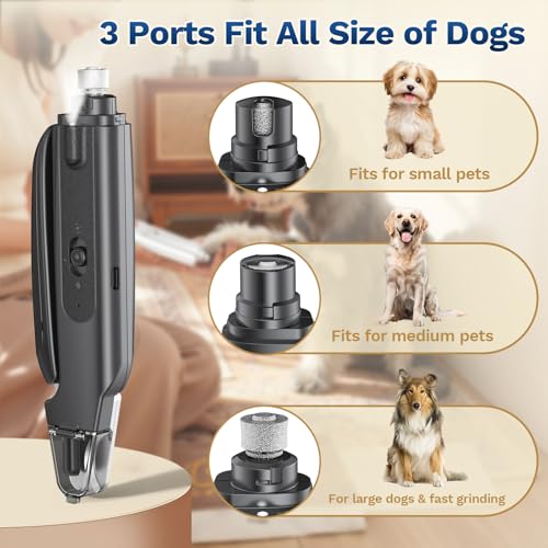 Image of 2-in-1 Dog & Cat Nail Clipper with Grinder - Dual Highlight LED Reduce Over-Trimming, Long Battery Cordless USB-C Rechargeable, Safety Lock & Catcher Cap, Quiet Home Grooming for Small Large Pets