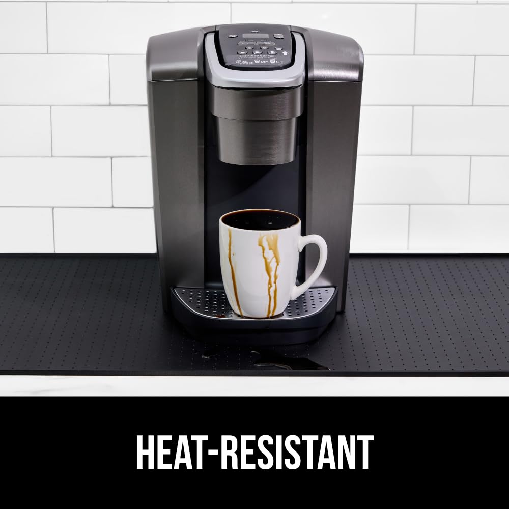 GORILLA GRIP Tappetino da caffè in silicone, 45 x 71 cm, accessori per bar espresso, impermeabile, resistente al calore, tappetino per asciugare i piatti, rimane in posizione sul bancone della cucina