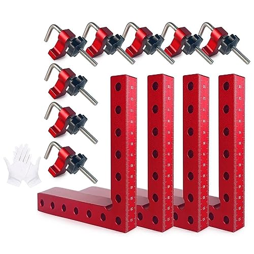 Bloepum 90 Degree Clamp Corner Clamp - Right Angle For Woodworking 4Pack 5.5Inch Aluminum Alloy Corner Clamp Wood Working Tools Easy To Use