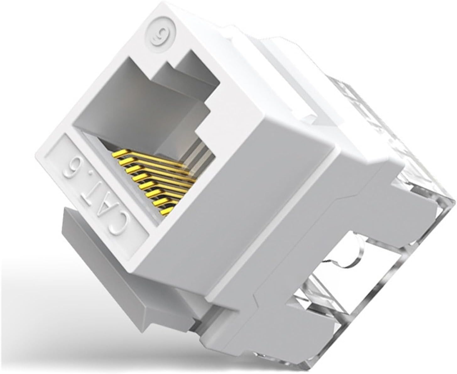 10 Pack Cat5e Cat6 RJ45 Slim Profile 180 Degree Ethernet Modular Wall Jack