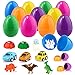 Betheaces Easter Eggs - 12 Sets Prefilled Easter Eggs Plastic Easter Eggs Decor Easter Egg Hunt Classroom Prize Easter Theme Party Favor (Include Cars, Dinosaurs, Stampers, Chick, Rabbits)