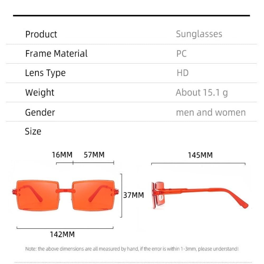 Juego de 20 pares de gafas de sol rectangulares sin montura con degradado de moda, ideales para playa, vacaciones, fiestas y reuniones.