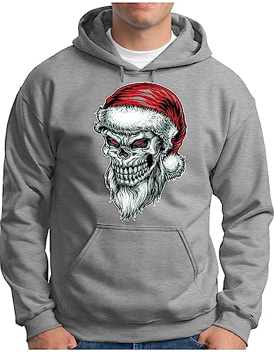 Santa Claus Skull Hoodie OM3 imprimé de Noël motard pour homme