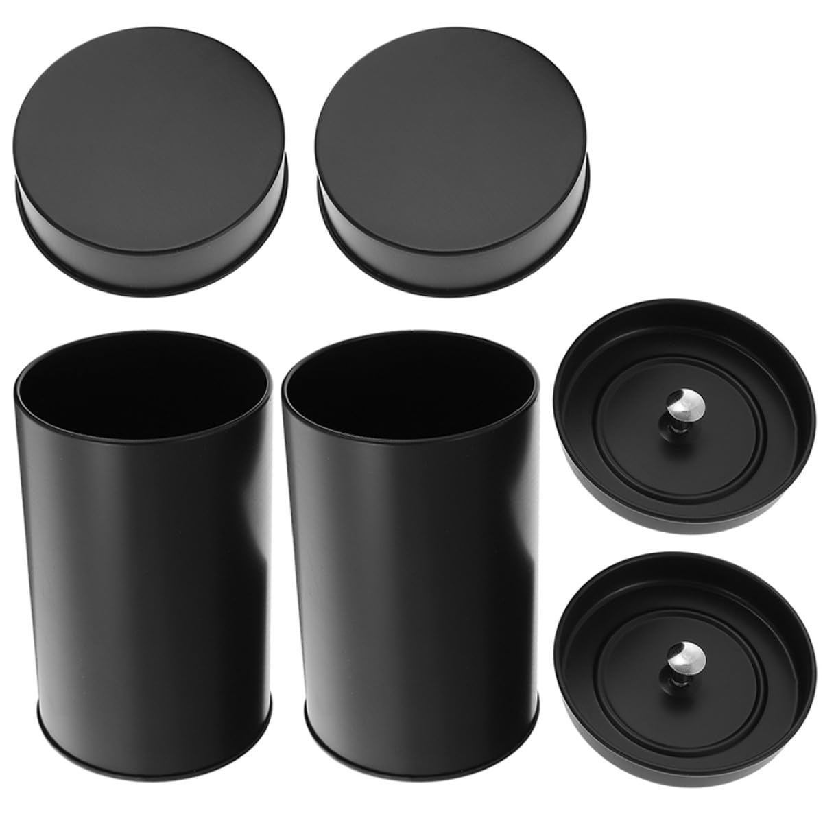 2 Stück Teiliges Schwarzes Teedosen mit Luftdichtem Doppelverschluss Stapelbare Vorratsdosen für Losen Tee Teebeutel Kaffee Aromadichte Aufbewahrungsbehälter für Küche Büro und
