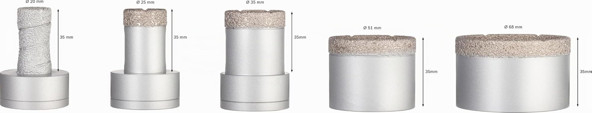 Bosch 5x Coffret de couronnes de forage PRO Ceramic dry, X-Lock