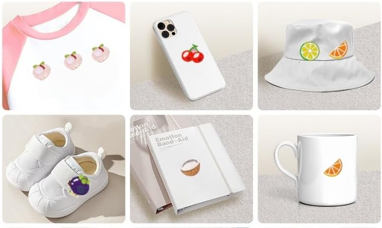 50 Pieces Mini Fruit Iron On Patches,Cute Iron On Patches,Embroidery Patche for Clothing Bag Scrapbook Hat Decorating Supplies DIY Craft Kits (Mini Fruit) - Image 5