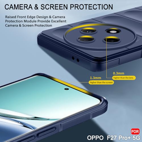 Image of TheGiftKart Liquid Silicon Back Cover Case for Oppo F27 Pro Plus 5G | Shockproof Military Grade Protection | Micro-Fibre Cloth On Inner Side | Built-in Anti-Slip Grip Back Cover Case (TPU, Blue)