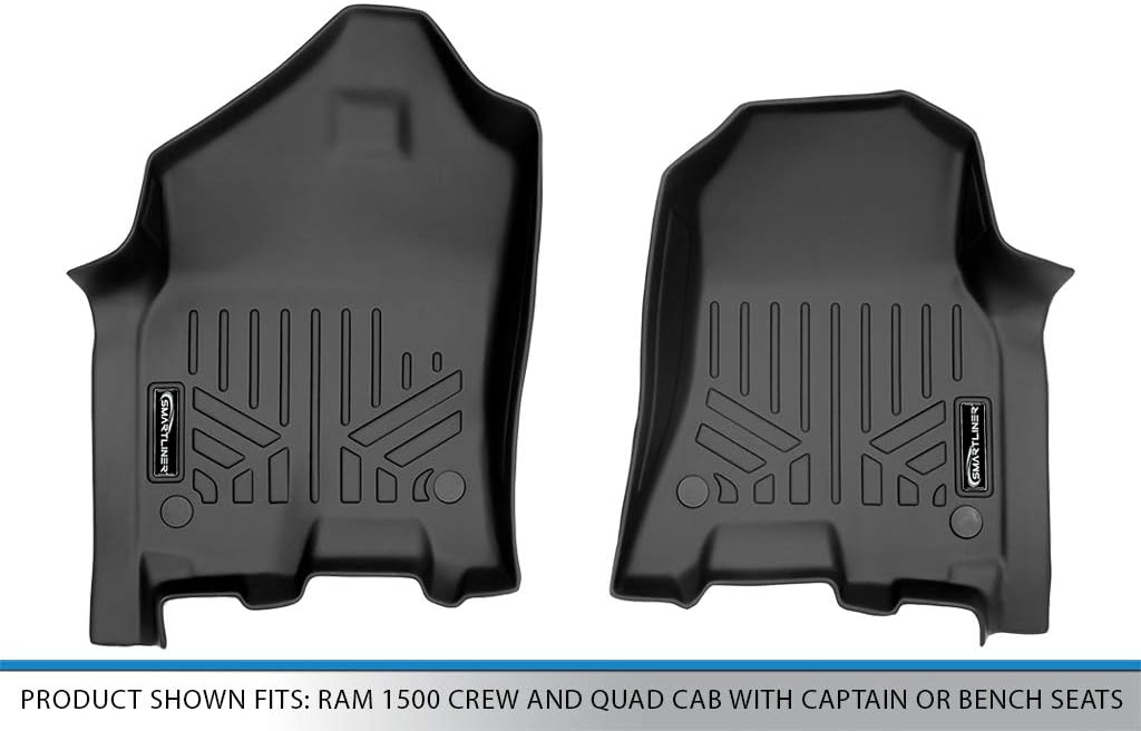 SMARTLINER - Custom Fit Floor Mats - 1st Row Liner Set - Compatible with 2019-2024 Ram 1500 - Image 4