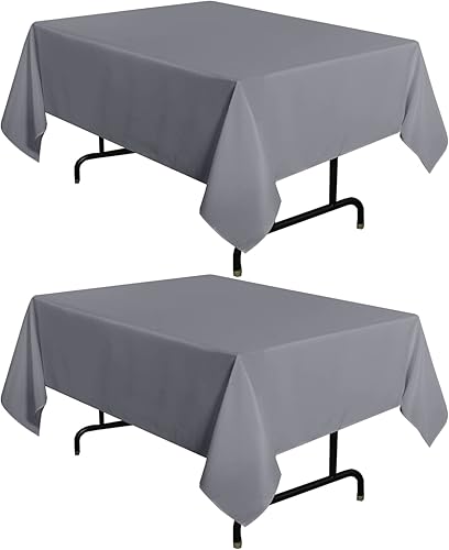 Miniatura 104 de sancua - Manteles blancos rectangulares, paquete de 8 manteles para mesas de 6 pies - Fundas de mesa lavables de poliéster para bodas, fiestas de