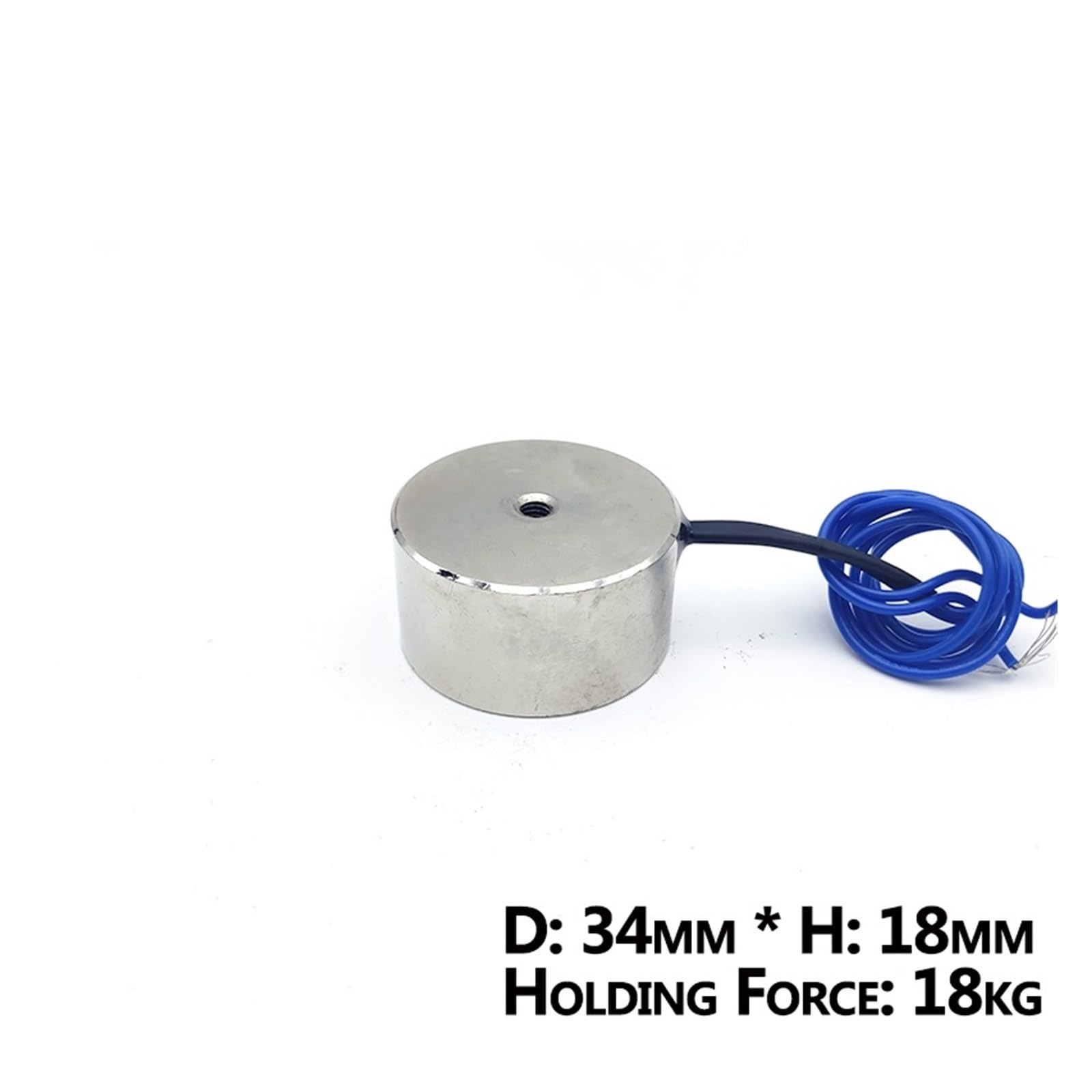 34/18 DC 12V Elettromagnete 34/18 Cilindro Magneti Elettrici 18KG/180N Forte Solenoide Elettromagnetico Ventosa 1 Pz