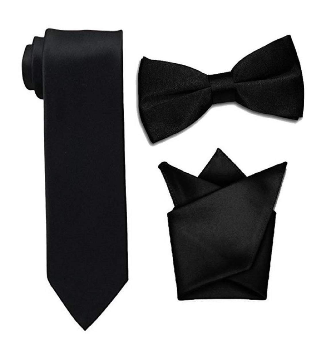fashmade “where fashion is made” FashMade Men's Formal BLACK Tie Pockets square Bow COMBO-picture-39