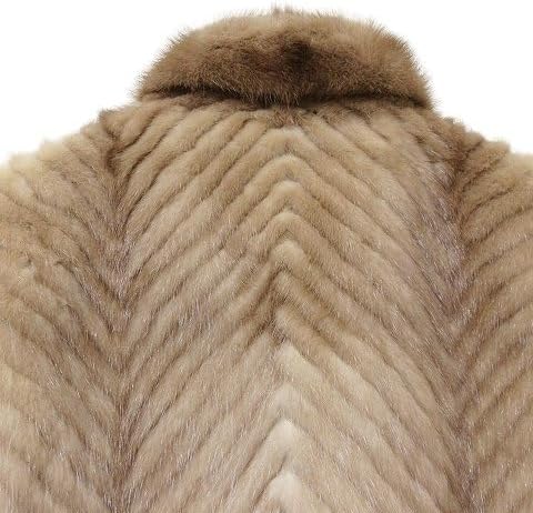 White bear ミンク コート 毛皮 ミドル丈 L ブラウン 茶 GY09 X