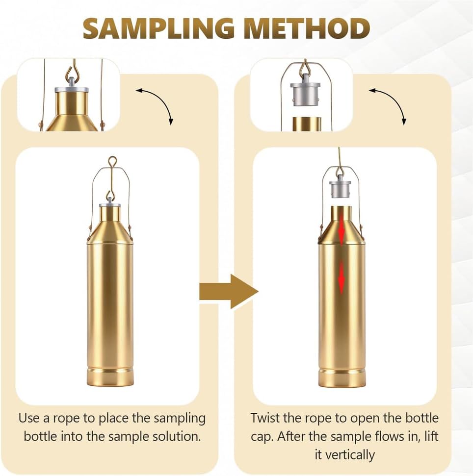 Handheld Oil Sampling Bucket,Brass Oils Zone Sampler Bottle,Oil Bottom Tank Sampler Set for Collecting Petroleum Liquid Sampling Tools,300ml