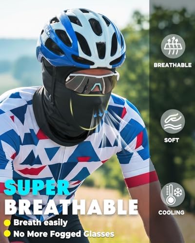 Cooling Balaclava Face Mask for Men Women, Summer Breathable Full Head Cover, Sun UV Protection for Motorcycle Work Cycling — view 3