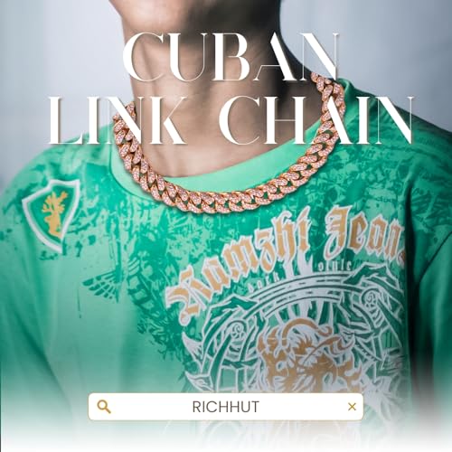 Cuban Link Chain for Kids Teen - Luxury 18K Real Gold/Platinum White Gold/Rhodium Black/Rose Gold Plated - Iced Out Bling 14MM Width Necklace Bracelet - Fits Ages 8–16 - Giftbox Included2