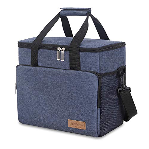 Isolierte Kühltasche 16,5L wasserdichte und Auslaufsichere Picknicktasche mit verstellbarem Schultergurt Lunch Kit für Camping, Grillen und