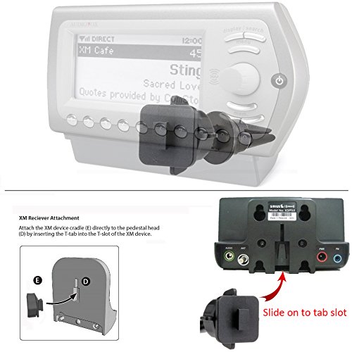 Xm Satellite Radio Swivel Air Vent Mount For Sirusxm Single T Slot & Sticky Antenna Dash Disk Compatible W/Onyx Plus Delphi Xpressrc Roady Skyfi3 Audiovox Xpress R Ez Pioneer Xmp3 Inno Samsung Helix #TOP1