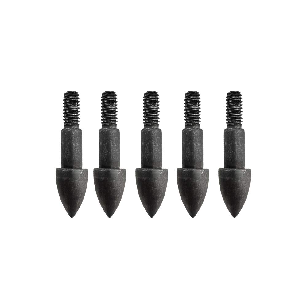 SHARROW 12/24/48 pcs Metal Archery Arrowheads Tips Screw in Practice Broadheads 60/65/75 Grain Bullet Field Hunting Points Black Arrow Head for Recurve and Compound Bow Shooting (65 Grain, 12 PCS)