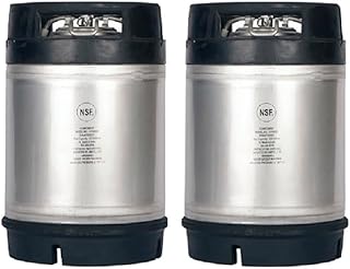Two Pack of New 2.5 Gallon Ball Lock Kegs with Dual Rubber Handles