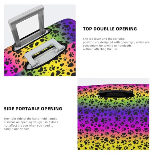 Animal Paw Rainbow For Travel Luggage Cover Suitcase Protector Fits 18-32 Inch Travel Luggage Protector Elastic Luggage Anti-Scratch Suitcase Cover3