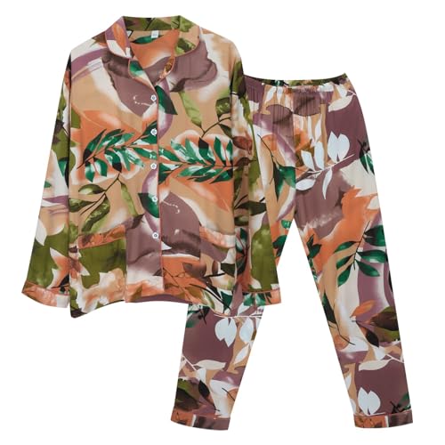 Ensemble de vêtements de maison pyjama chic à fleurs pour femme