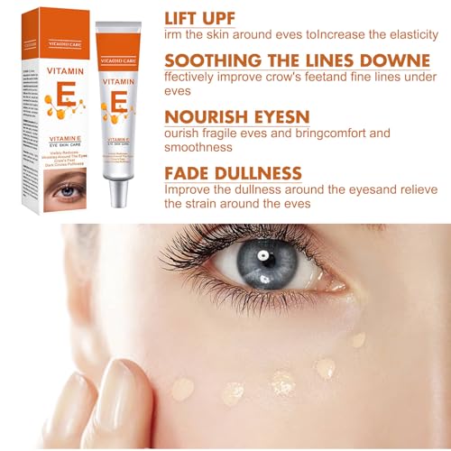 Vitamin E Eye Serum,Eye Creams,Eye Cream Anti-Aging,Under Eye Cream for Dark Circles Puffy Eyes,Moisturising Eye Cream,Prevents Under Eye Bags Fatigue,for Wrinkles and Fine Lines - Image 5