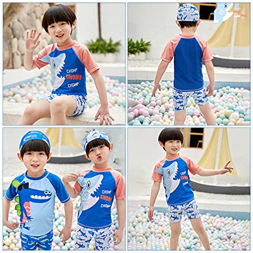 ABOOFAN 1 Set Crianças Dos Desenhos Animados Tubarão 3-Crianças Swimwear Pedaço Maiôs Trajes de Banh