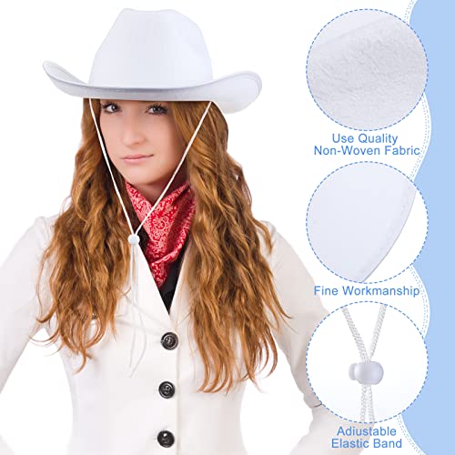 Image of 36 Pcs Adult Cowboy Hat with Paisley Bandanna Heart Sunglasses Unisex Felt Cowboy Hat Men Women Western Party Costume