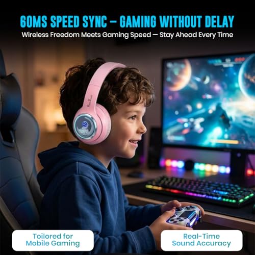 Image of PunnkFunnk Kids Watch + Headphone Combo, GPS, SOS, Camera, Touch Display, Wireless Headphones with Bluetooth 5.3, HD Sound, Built-in Mic, Comfortable Over-Ear Design