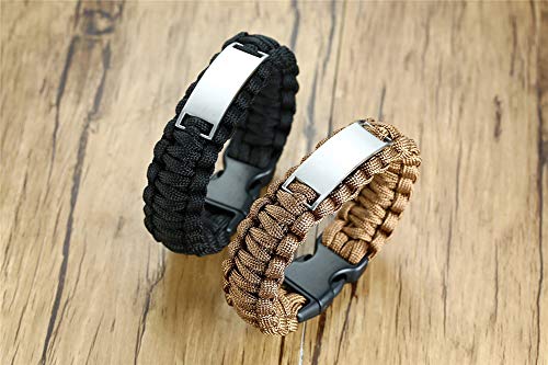 Saint Michael Archangel Protetion Prayer Survival Paracord Bracelet, Religious Christ God Amulet Bangle, Christian Personalized Engraved Jewelry for Men, Black, 9 Inch3