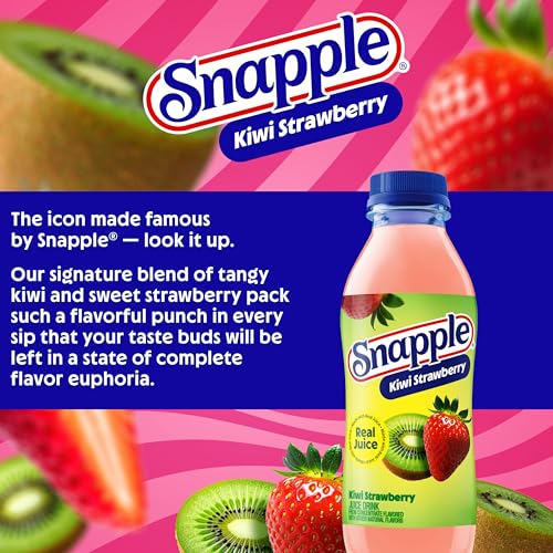Image of Snapple Kiwi Strawberry Juice Drink, 16 fl oz recycled plastic bottle, 6 pack