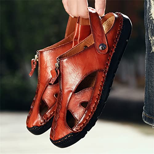 Men's Sandals Soft Shoes Beach Men's Sandals Sandals Slippers Big Size 38-48(D,48 Code)4