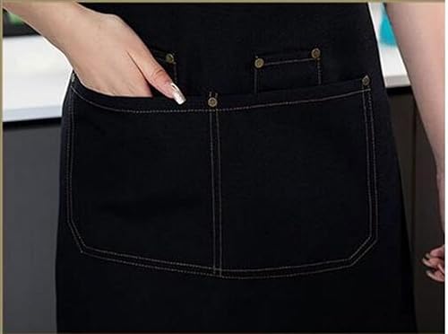 Miniatura 8 de Delantal de chef de lona, delantal de espalda cruzada para hombres y mujeres con correas ajustables y bolsillos grandes, delantal de lona,