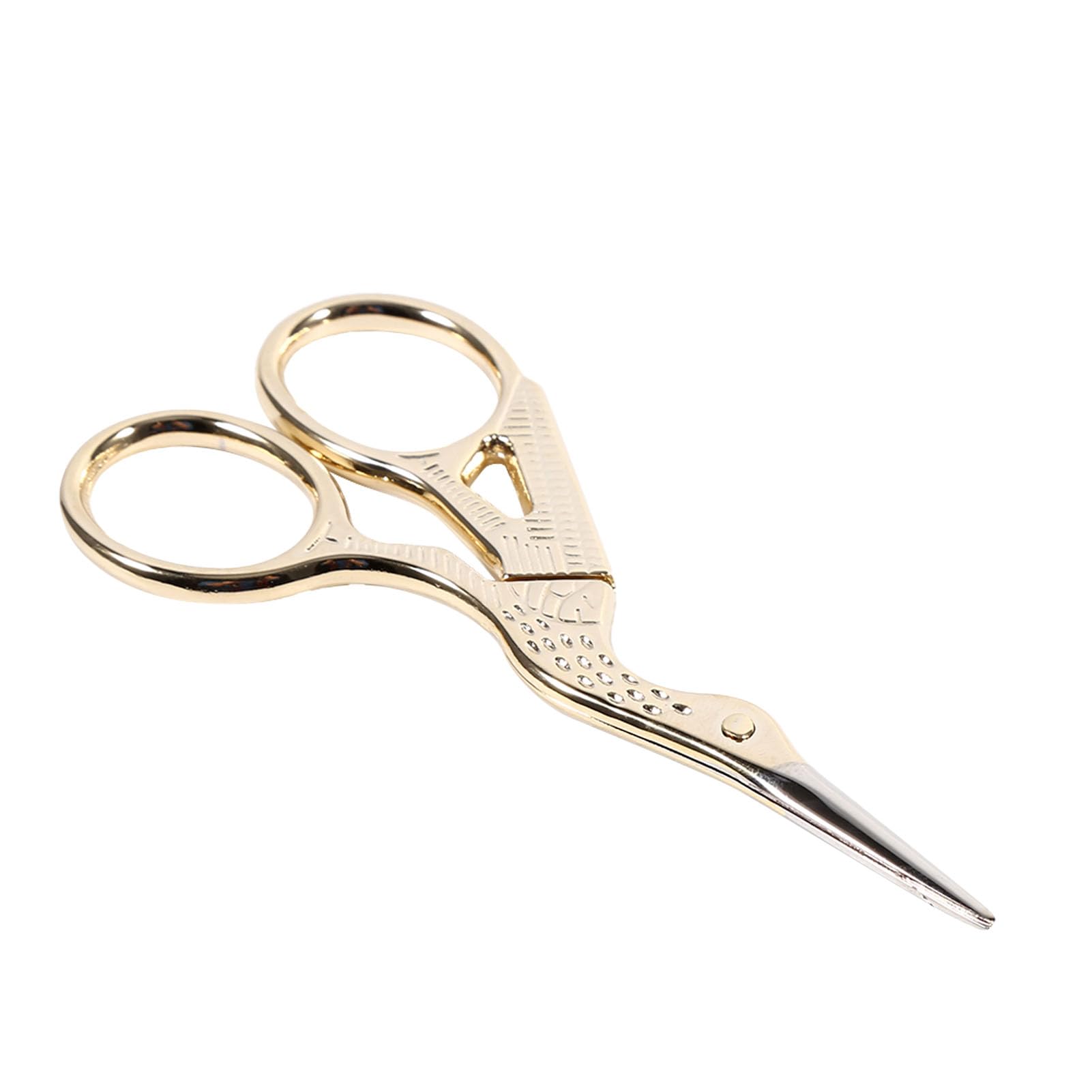 Hztyyier Gold Needlework Embroidery Scissors, 3.7In Crane Design Sewing Scissors For Embroidery, Craft, Needle Work(Gold)