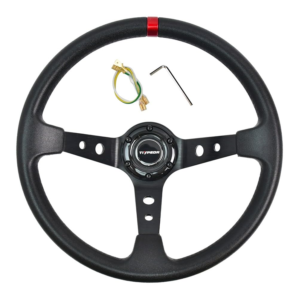 希少！MADE IN ITALY4色レザーステアリングクルーズコントロール付き Amazon | TIYPEOR ステアリング ハンドル 直径340mm 軽量アルミニウム