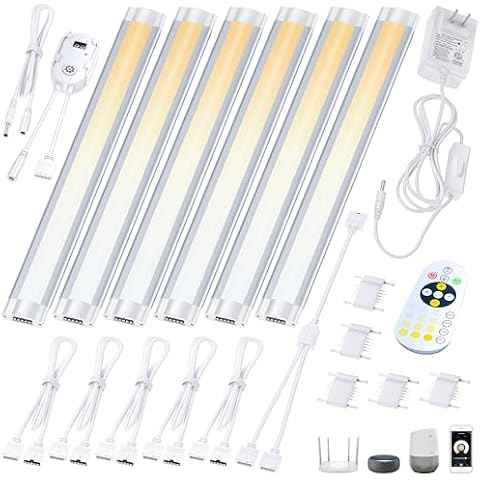 Smart Under Cabinet Lighting with Motion Sensor, Alexa Google Compatible Under Cabinet Lights, Wireless Remote Plug in Control Under Counter Light System Cover