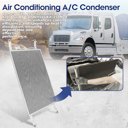 Image of Air Conditioning A /C Condenser Compatible with Freightliner Sterling Truck Models # 7-9057, HDH010020, HDH010003, 9240557, 9240609,BHT73002, BHT92710