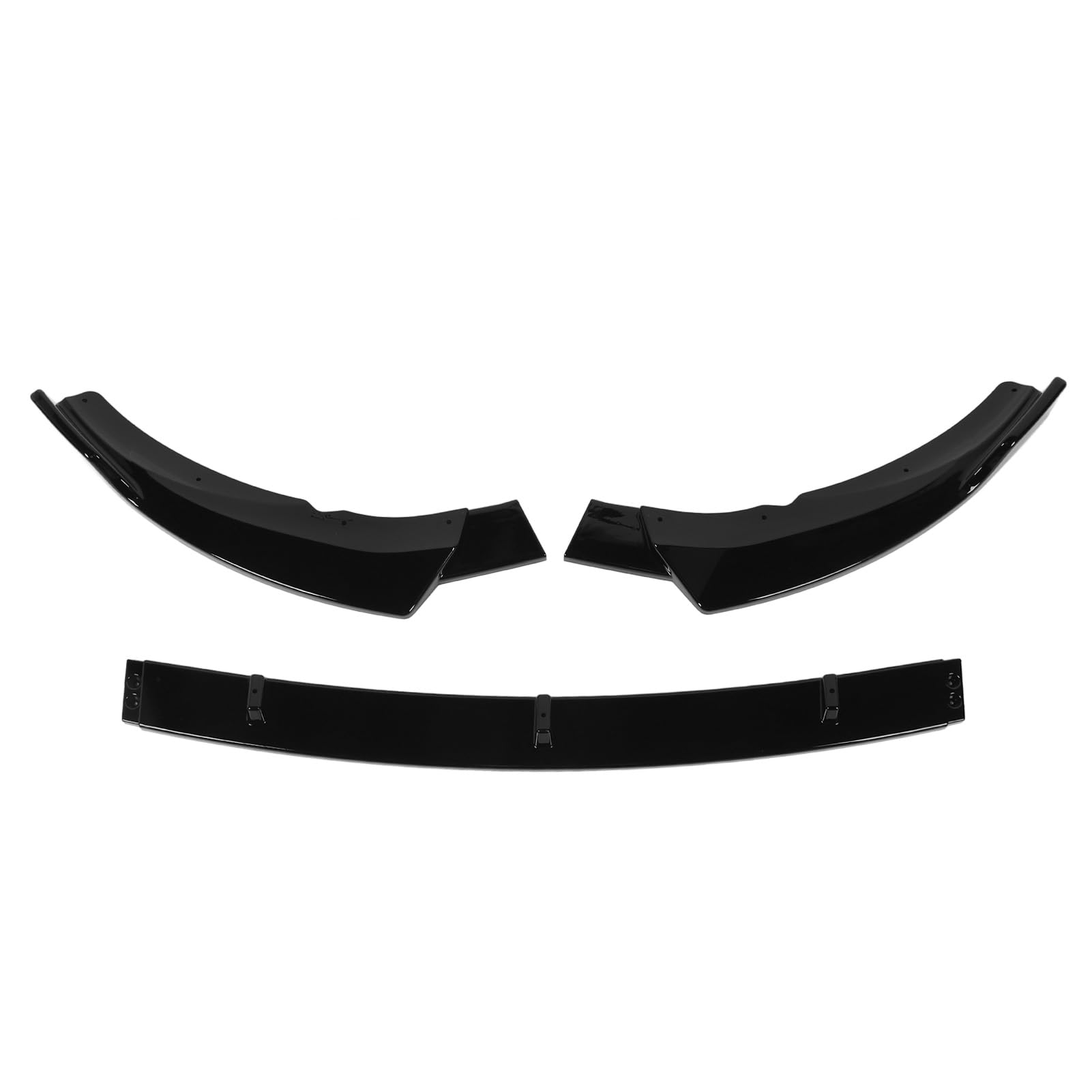 Fabater Frontstoßstangen-Lippenspoiler, Aerodynamischer Stoßstangenschutz, Lippen-Kinn-Spoiler-Body-Kit, Ersatz für 2019–2021 C-Klasse W 205 C 205 S 205 AMG-Line (glänzend schwarz)