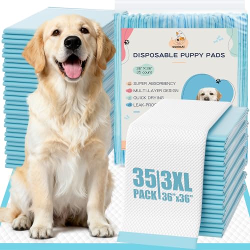 Image of XXXL Dog Pee Pads Extra Large 36 inchx36 inch (35 Count), Heavy Duty XXL Puppy Pads for Large Dogs, Super Absorbent Potty Pads & Pet Training Mats