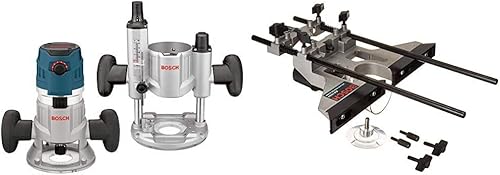 Bosch MRC23EVSK Router 15 Amp 2.3 Hp con cable de velocidad variable combinación de inmersión y base fija Router Kit con estuche rígido y guía de