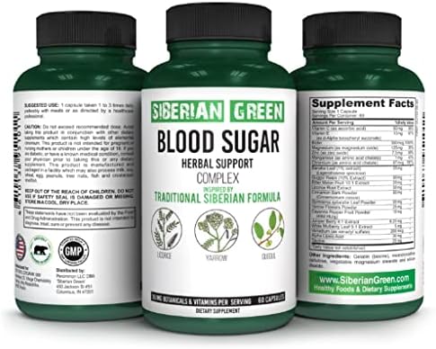 Siberian Green Sugar Herbal Support - Yarrow Guggul Licorice - 60 Caps