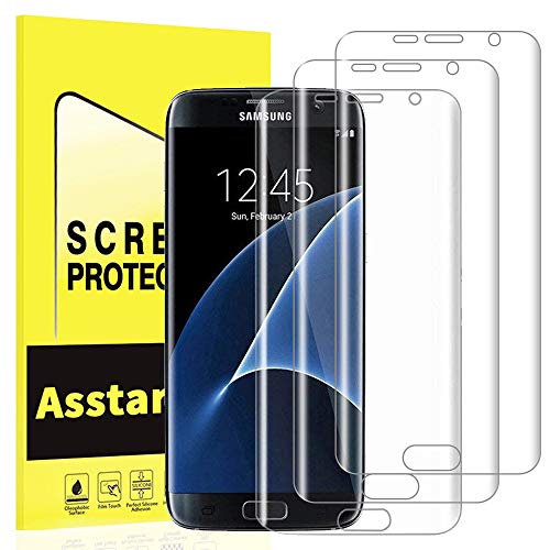 Asstar, Compatible Screen Protector Film Replacement for [Sumsung Galaxy S7 Edge] [Not S7 or S7 Active],[Full Coverage] [3 Pack] Premium Ultra Slim High Definition Phone Film (Screen Film)