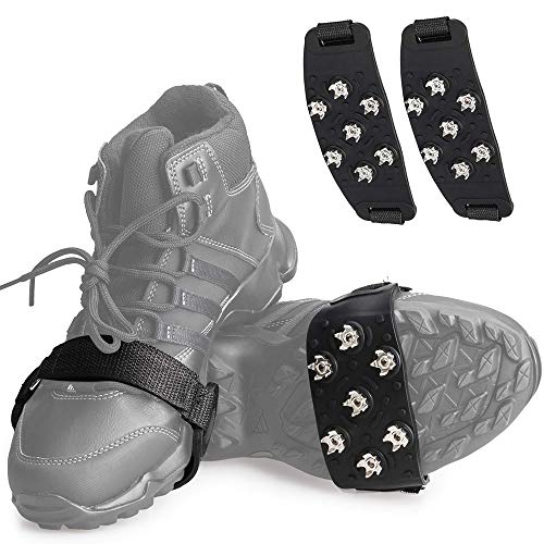 アイゼン 靴用滑り止め 靴底用 7本爪 Tasun 2020最新版 軽量 簡単装着 クイックフィット スノー 登山 通勤 通学 凍結道路 雪 対策 多種靴適応 かんじき