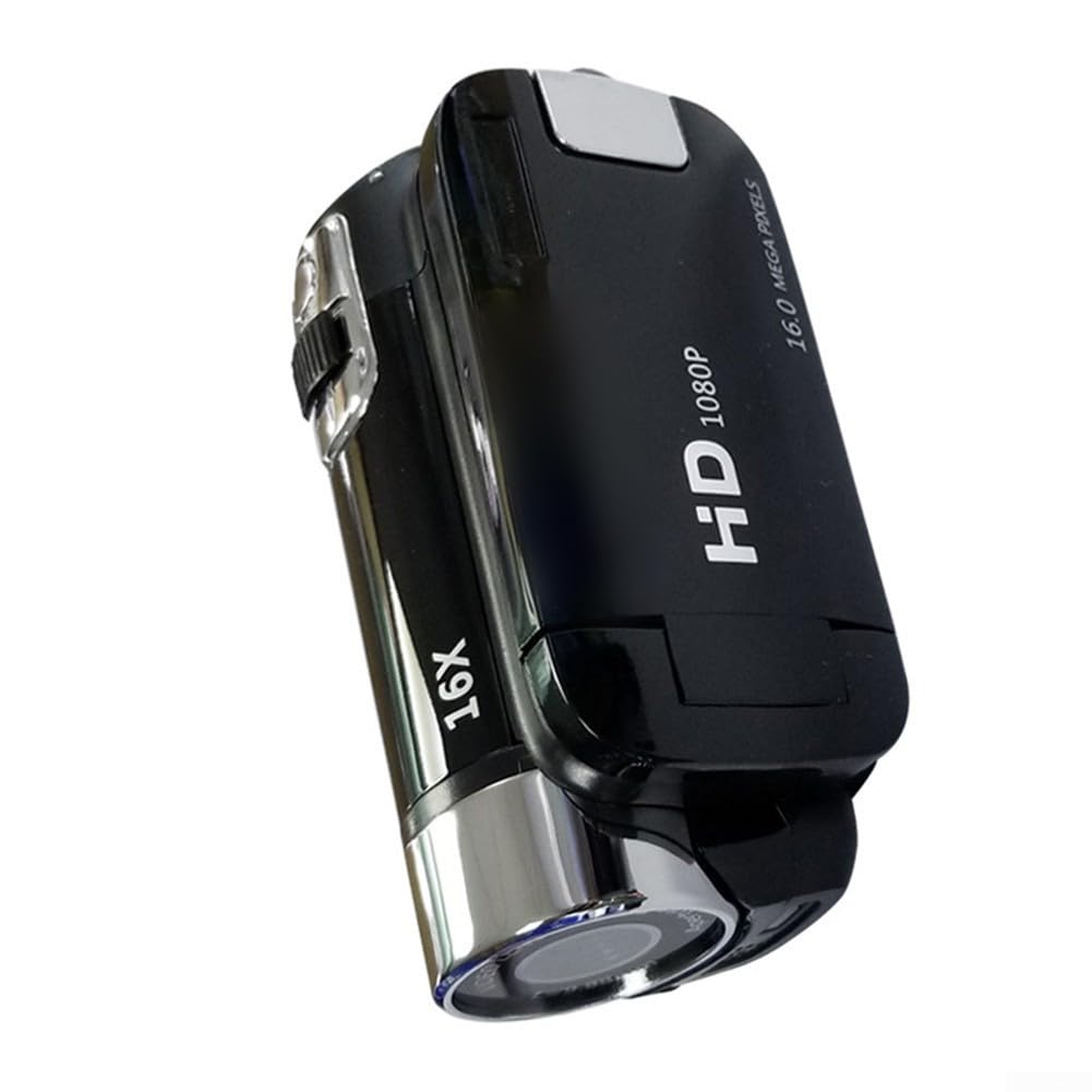 Caméscope Full HD 1080p noir avec zoom 16x et écran rotatif 2.7 pouces
