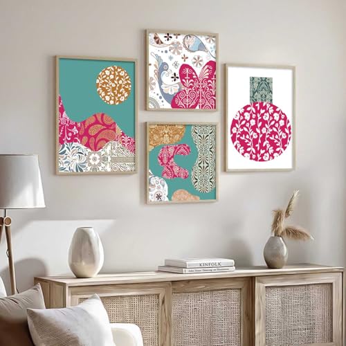 Image of Kalit Kala Decor Paintings for wall decoration with frame | Leaf Nature Paintings for living room, bedroom | Set of 4 (Art 1, Big (13x17 or 13x13))