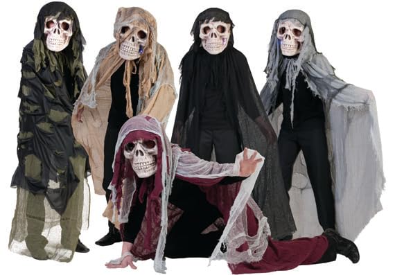 Masque de squelette lumineux avec voile mix