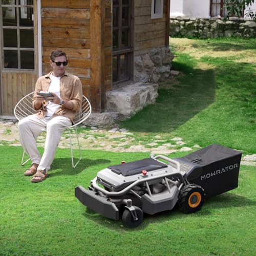 Image of Mowrator S1 2WD 18Ah Remote Control Lawn Mower, 45% (24) Slope, Spring to Fall Yard Care, with Leaf Shredding Vacuum, 21 inch Width, 1.8-4.6 inch Cutting Height, Up to 1.12 Acres