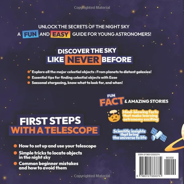 110 Night Sky Treasures to see with a Telescope: A Fun Stargazing Book for Kids and Astronomy Beginners: A Fun Space Guide Book for Kids to Explore Planets, Constellations, and Distant Galaxies!