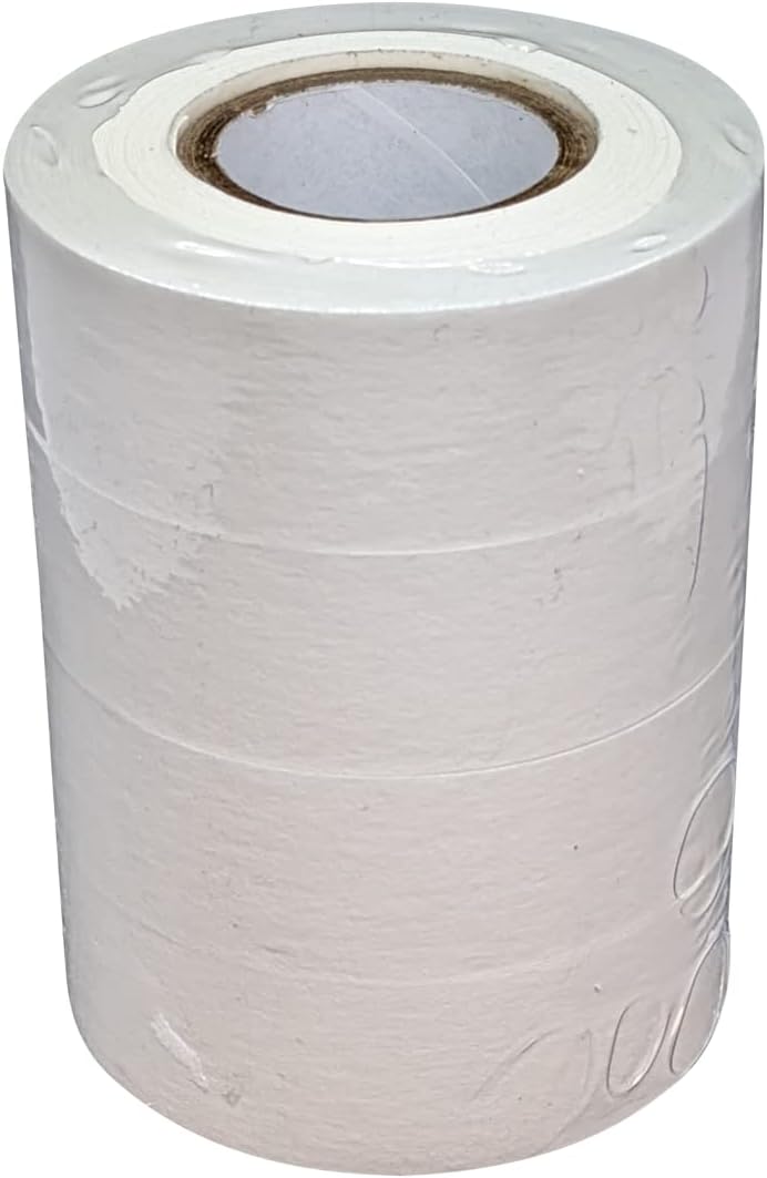 USA Made Science Lab Labeling Tape White Pack, 500" Length x 3/4" Width, 1 Inch Core [4 White Rolls]